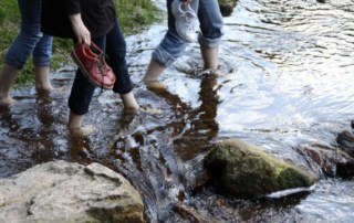 Kneippwandern durch den Gebirgsbach